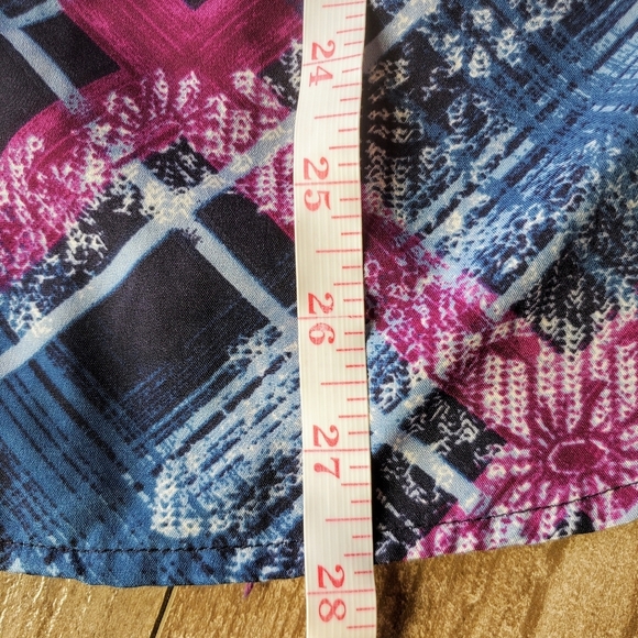 Pappagallo Vintage Abstract Tartan Print Long Sleeve Floral Button Down Shirt - Picture 5 of 16